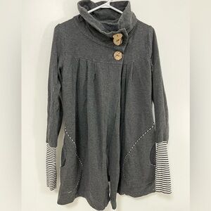 Cozy Gray Button-Up Women's Sweater